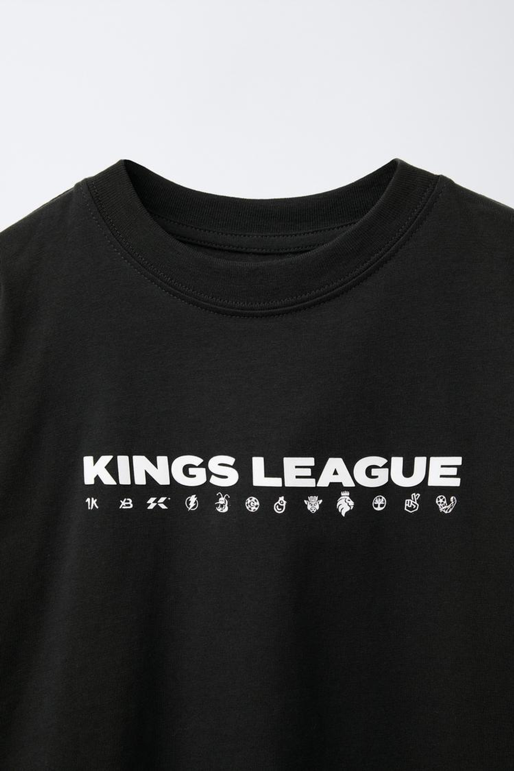 ZARA ФУТБОЛКА С ПРИНТОМ KINGS LEAGUE ©, ЧЕРНЫЙ