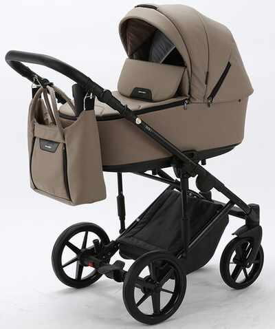 Детская коляска Adamex Zico Deluxe 3 в 1 Z-SA09 ТЕМНО-БЕЖЕВАЯ КОЖА