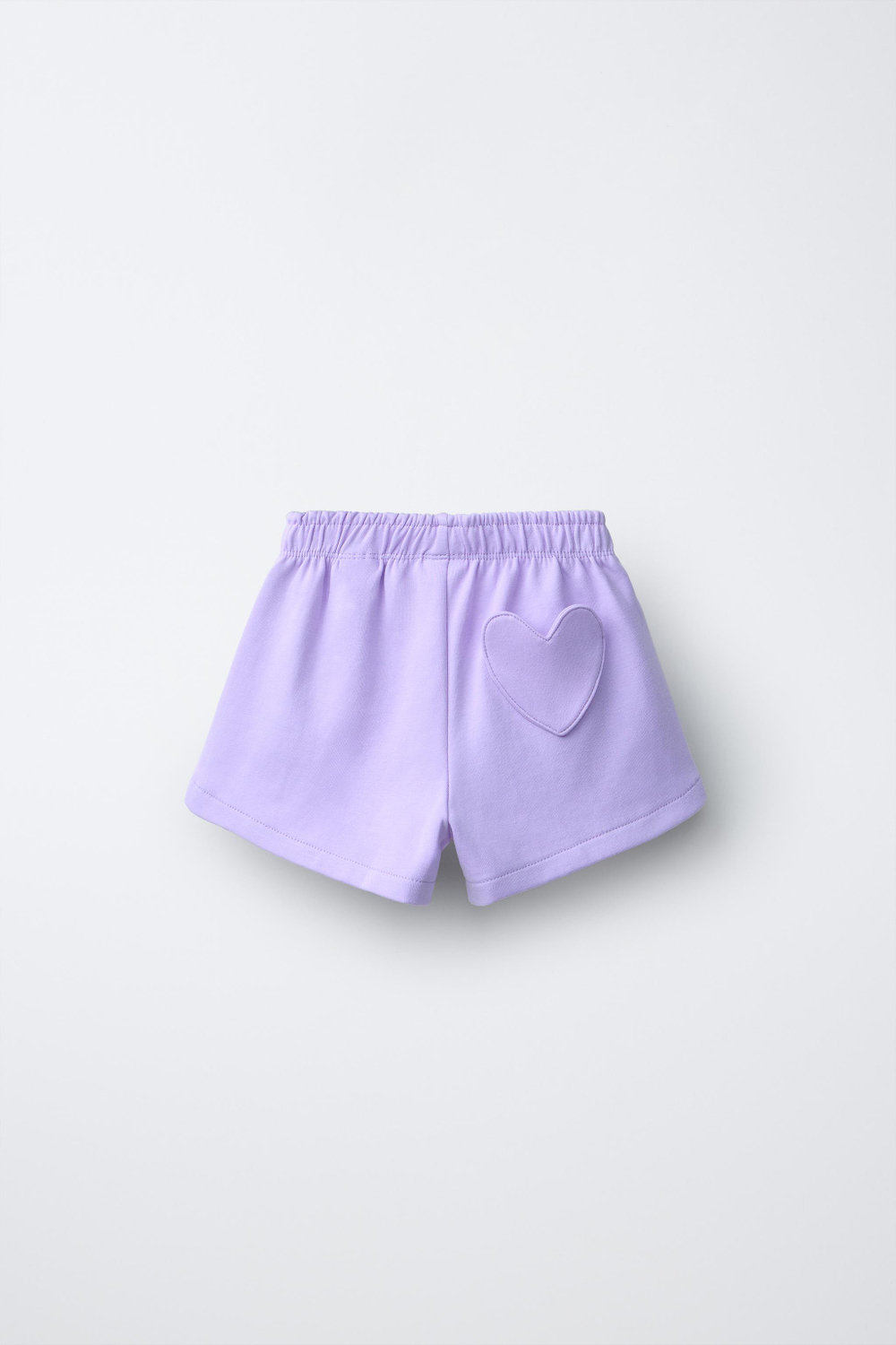 ZARA ШОРТЫ ИЗ ФЕЛЬПЫ С ВЫШИТЫМИ СЕРДЕЧКАМИ, ЦВЕТ МАЛЬВЫ