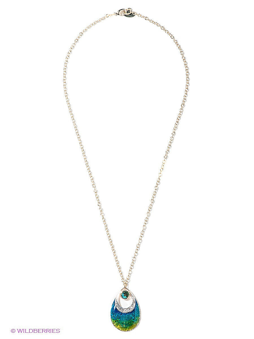 "Кайра" подвеска в золотом покрытии из коллекции "Жар-птица" от Jenavi с замком карабин