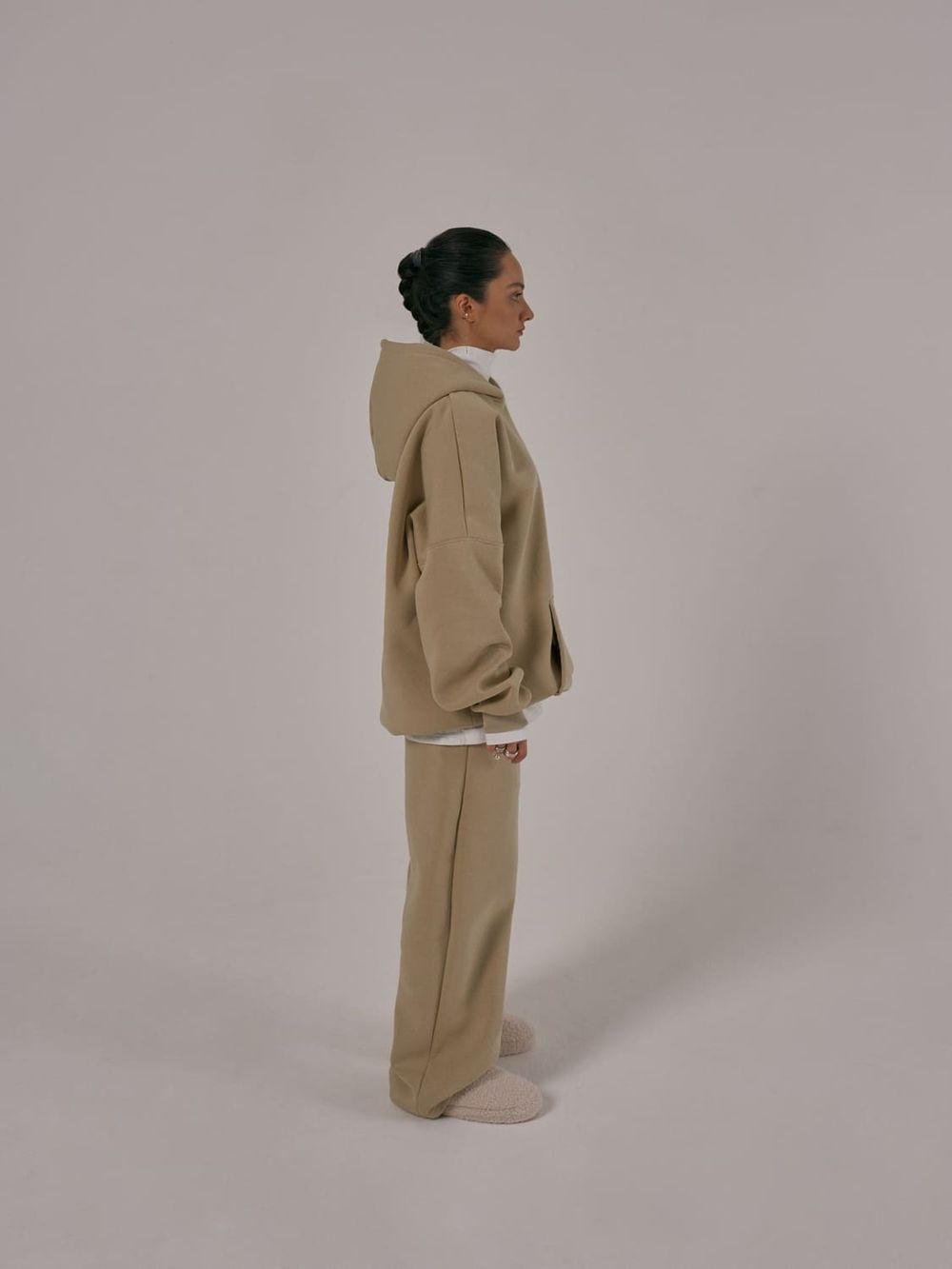 Брюки One Two Oxford Tan широкие утепленные бежевые