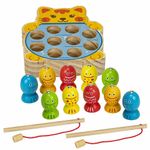 Сортер-рыбалка магнитный деревянный развивающий "Кот", BRAUBERG KIDS, 665246
