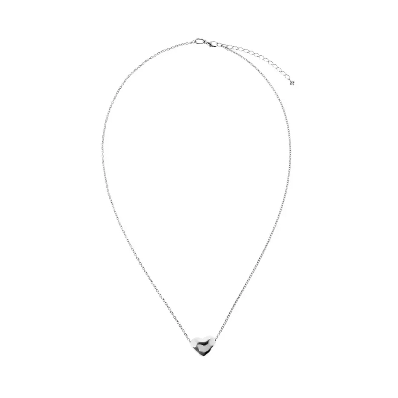 Колье Мятое Сердце – Серебро