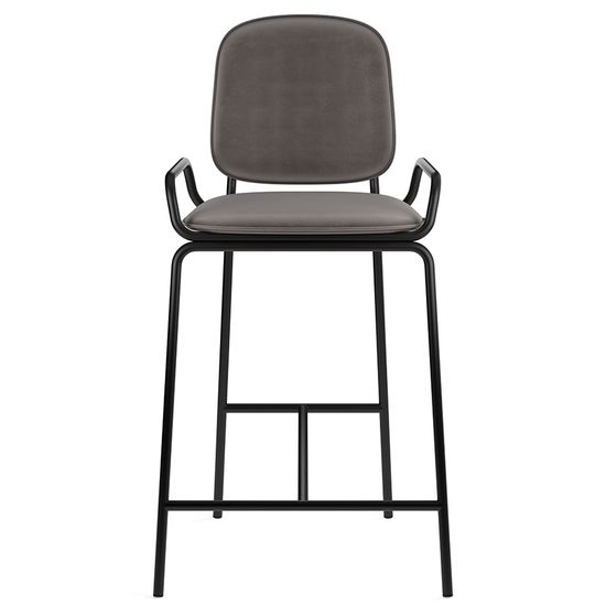 Стул полубарный ror, 2 frame, велюр, черный/серый