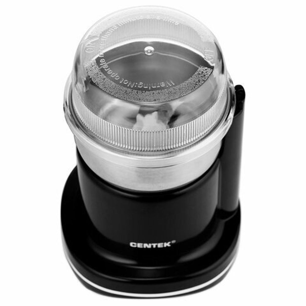 Кофемолка CENTEK CT-1365, мощность 250 Вт, вместимость 70 г, пластик, черная, CT-1365 Black