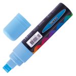 Маркер меловой "POP-ART" ГОЛУБОЙ, 15 мм, сухостираемый, для гладких поверхностей, BRAUBERG, 151543