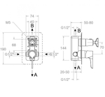 Встраиваемый смеситель для душа на 2 выхода ADAGIO 911512S