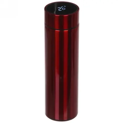 Термос 500мл «Стиль» с датчиком температуры и ситом, красный