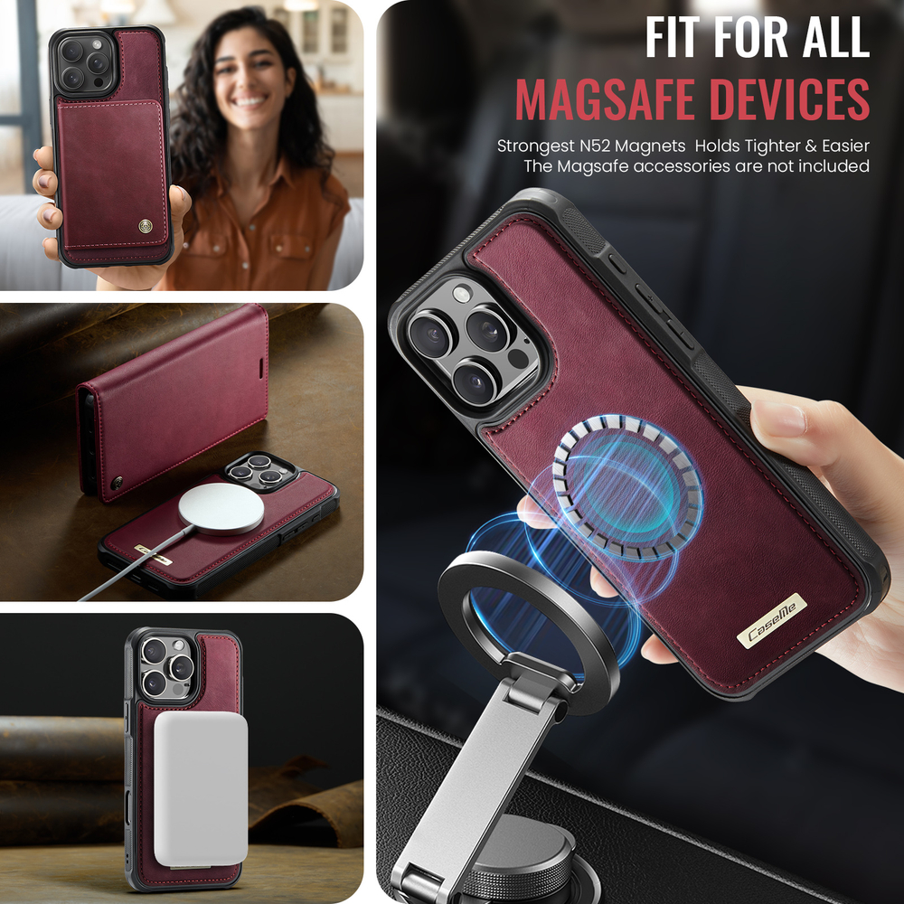 Чехол-кошелек CaseMe 2 in 1 MagSafe iPhone 16 ProMax