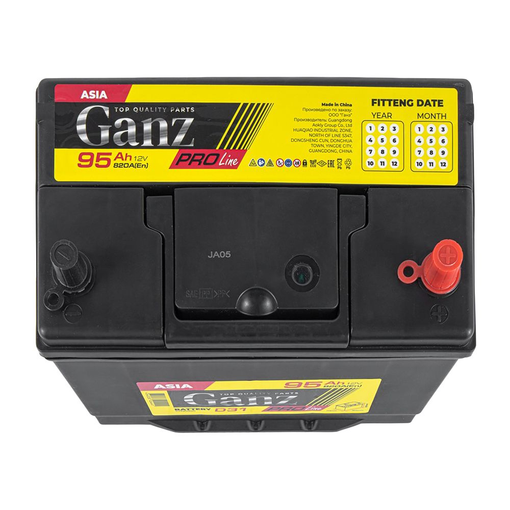 Аккумулятор GANZ PRO-Line JIS 95 А/ч, обратный R+, для легковых автомобилей, высокая мощность и надежность, Ca/Ca