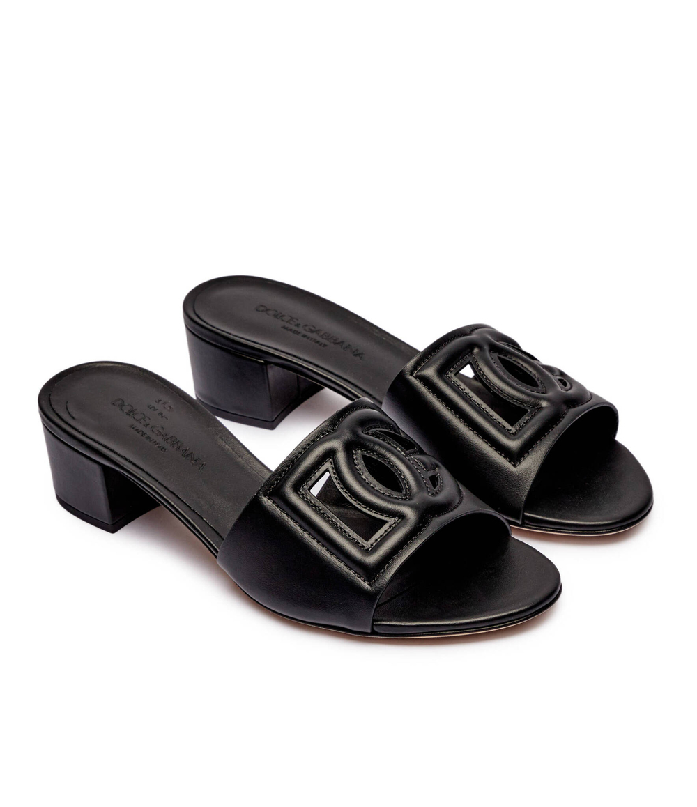 Кожаные шлепанцы Dolce & Gabbana - черный(CR1755 AY329)