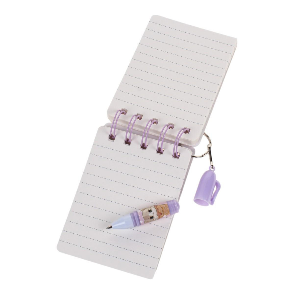 Блокнот "Кошечки" на спирали 45л линия с брелком-миниручкой 5,5см 4 цвета