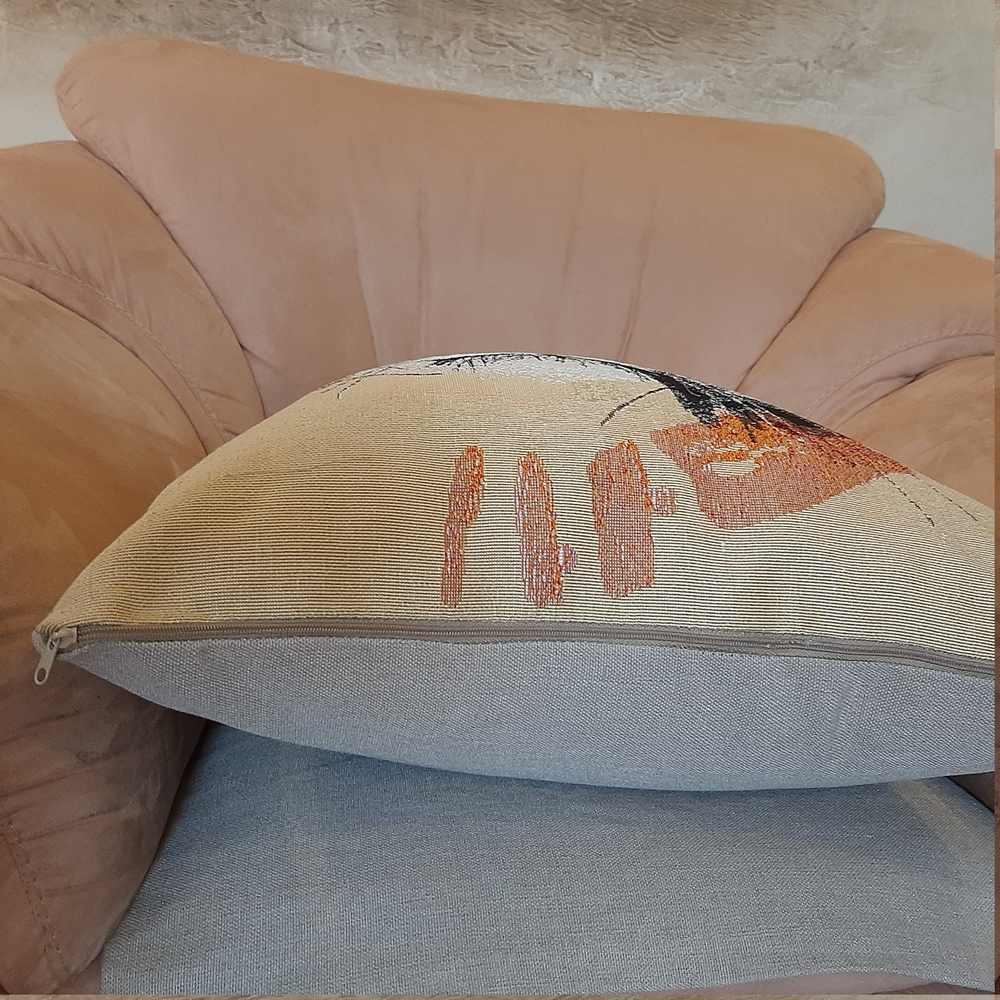 Гобеленовая наволочка для декоративной подушки Тигр Акварель 47х47