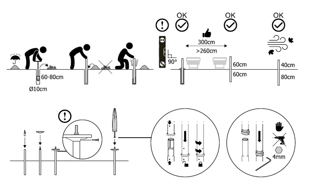 Столик для зонтов с опорой Table