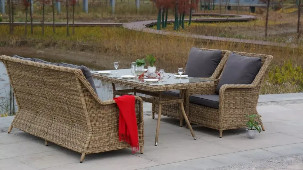 "Латте" плетеный стол из искусственного ротанга 160х90см, цвет соломенный