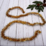 Мишура 2 м 7 см «Фонарик снежный», Золото/белый