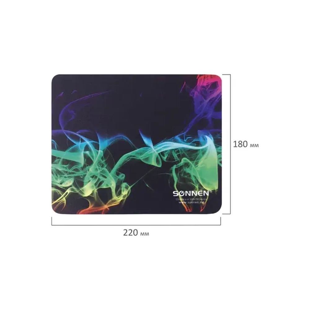 Коврик для мыши SONNEN "SMOKE", резина + ткань, 220х180х3 мм, 513289
