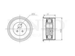 Ролик натяжной ремня ГРМ UNIO TNS-10074