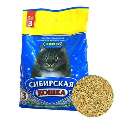 СИБИРСКАЯ КОШКА Наполнитель впитывающий Эффект 3 л