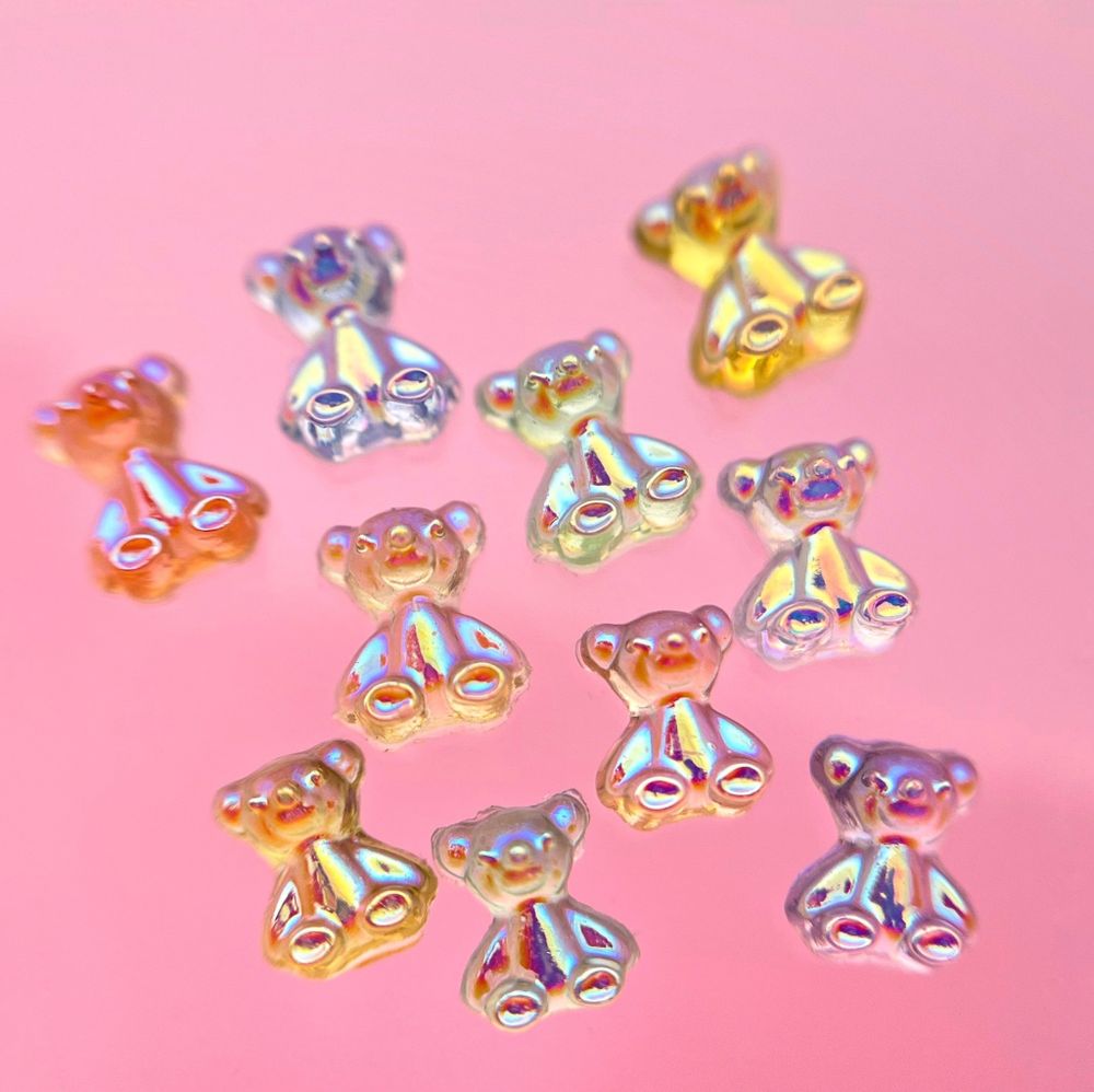 1752 Фигурки объёмные "Мишки" 10 шт размер 6,5*7,3 мм