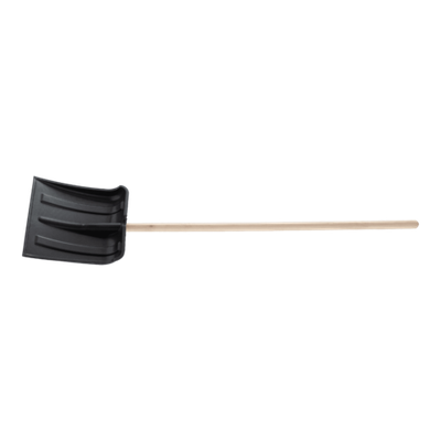 Лопата для уборки снега пластиковая, без планки, 350х350х1445 мм, деревянный черенок