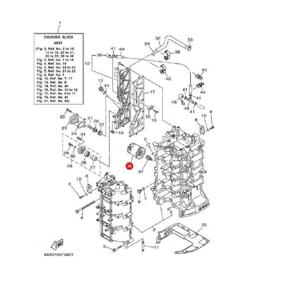 Фильтр масляный для YAMAHA 9-115/TOHATSU/HONDA BF8-60 OEM: 5GH-13440-70/15400-PFB-0