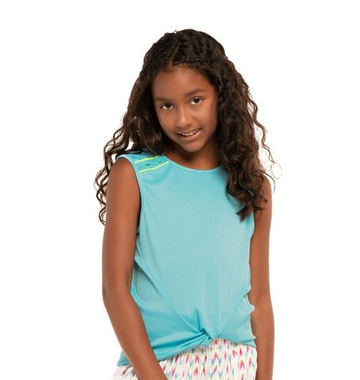 Футболка для девочки теннисная Lucky in Love Desert Vibes Twist Front Tank - небесный