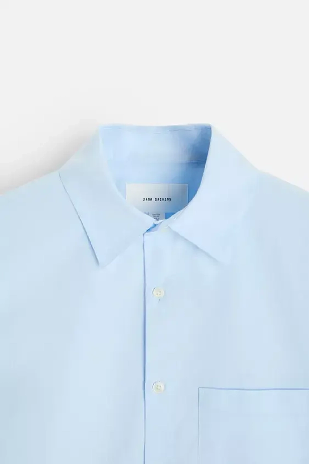 ZARА РУБАШКА ИЗ ХЛОПКОВОГО ПОПЛИНА, НЕБЕСНО-ГОЛУБОЙ