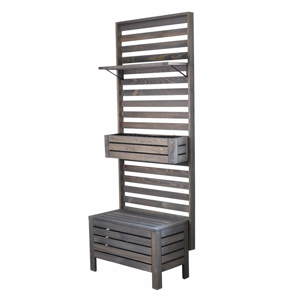 Ящик навесной деревянный Эпларо, графит