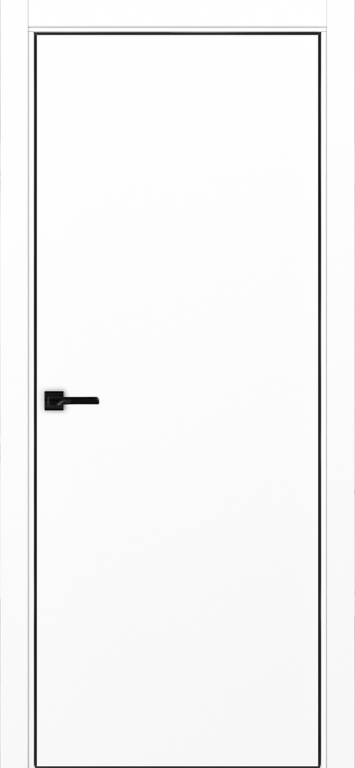 Межкомнатная дверь Optima Porte НЕАПОЛЬ 201 Алюминиевая кромка SB (матовый чёрный) с 4-х сторон