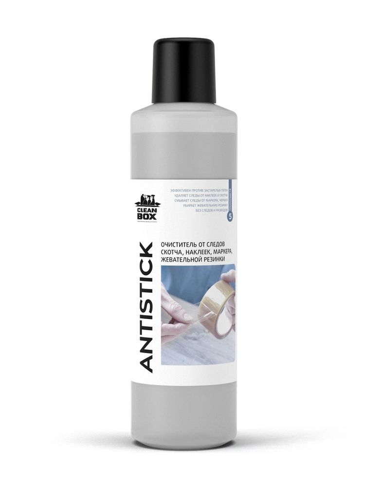 ОЧИСТИТЕЛЬ ОТ СЛЕДОВ СКОТЧА, НАКЛЕЕК, МАРКЕРА, ЖЕВАТЕЛЬНОЙ РЕЗИНКИ CLEANBOX ANTISTICK 1КГ/1Л