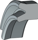 A172-100/1 PU Высокоэффективное U-образное поршневое уплотнение 100-90-8,5