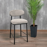 Стул полубарный Lucas 2 латте шенилл с чёрными ножками