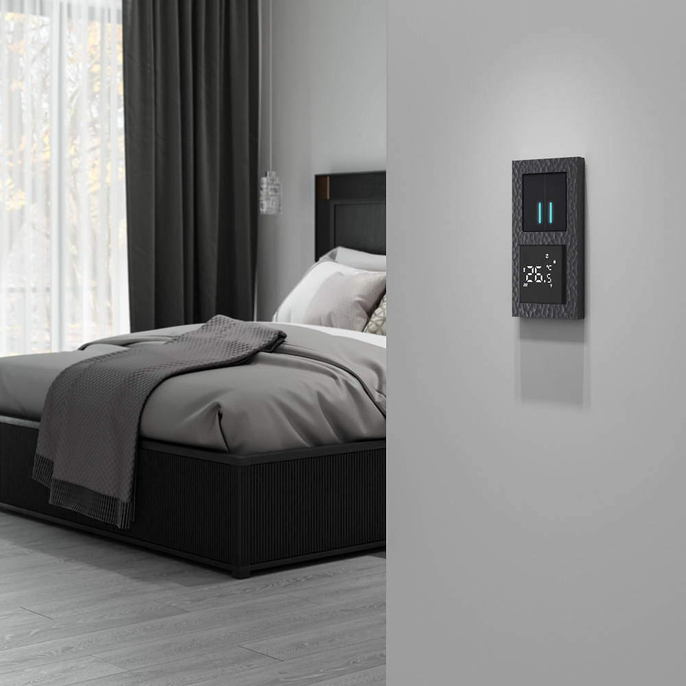 Умный сенсорный терморегулятор для теплого пола (черный)