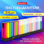 набор текстовыделителей 24 ЦВЕТА на подставке BRAUBERG "ORIGINAL" 15 пастельных цветов + 9 неоновых цветов линия 1-5 мм