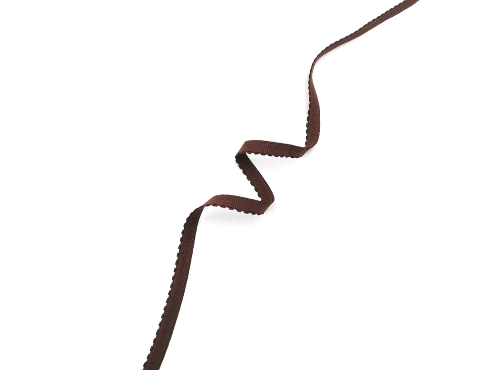 Отделочная резинка с фестонами, 8мм, темно-коричневый, Турция, (Арт: OTR635/8-6979), м