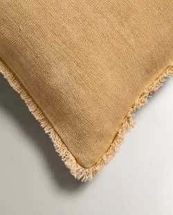 ZARA HOME НАВОЛОЧКА ДЛЯ ДЕКОРАТИВНОЙ ПОДУШКИ С БАХРОМОЙ, ВАНИЛЬНЫЙ