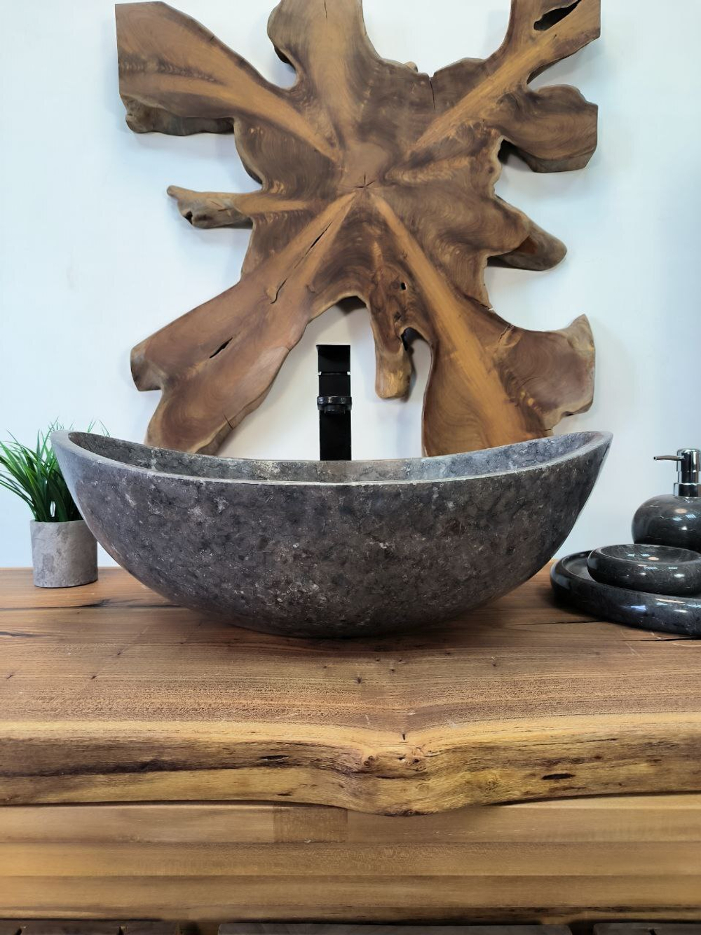 Раковина из мрамора Oval Grey OM-65715  (55*38*19) из натурального камня