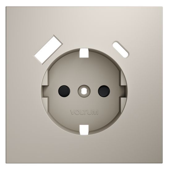 Накладка для розетки с заземлением и защитными шторками, с USB A+C, S70 (кашемир)