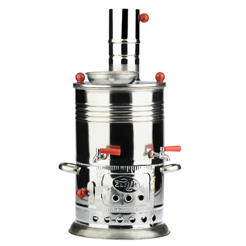 Самовар на дровах с заварником 8 л, Турция (нерж. сталь)