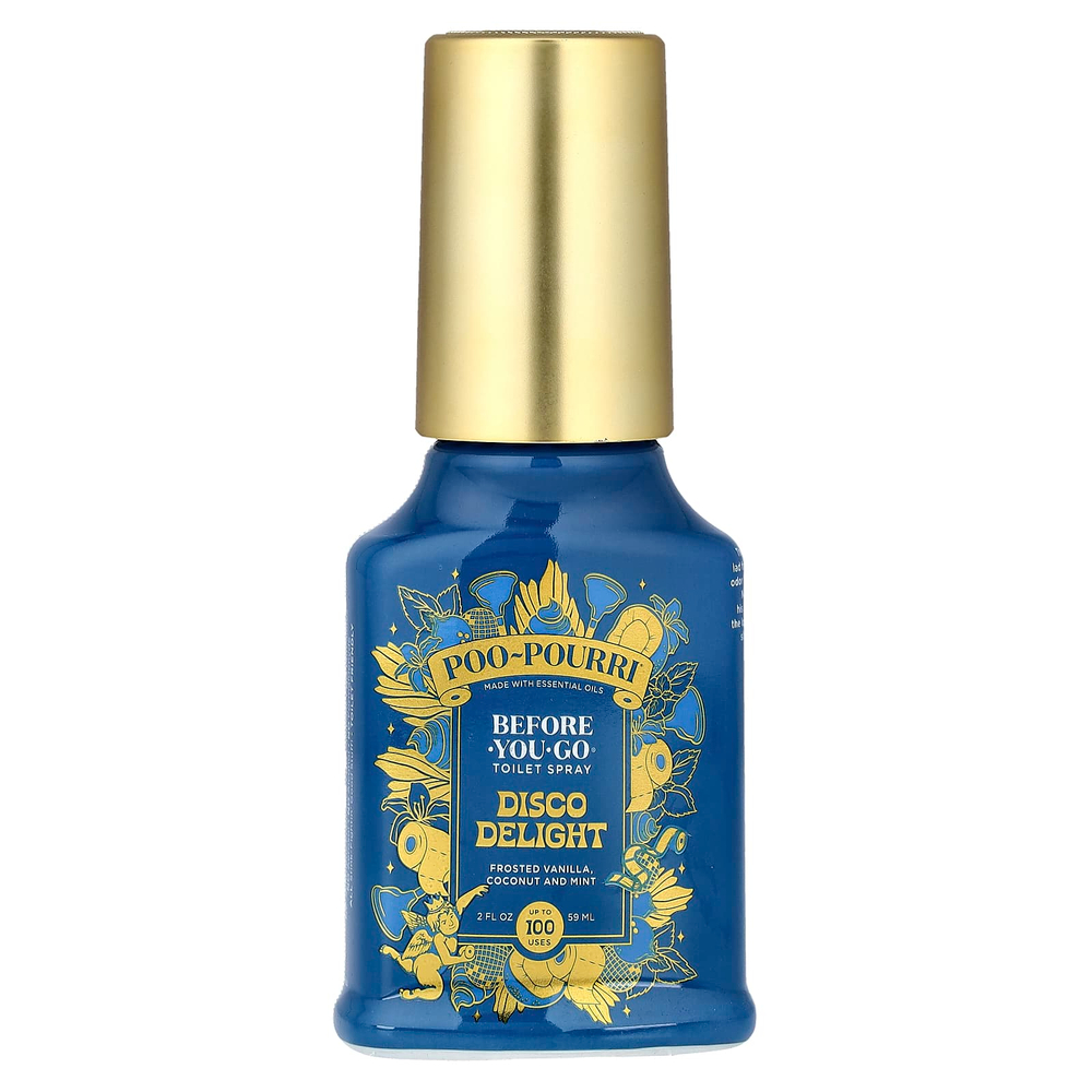 Poo-Pourri, Before-You-Go®, спрей-освежитель для туалета, с ароматом Disco Delight, 59 мл (2 жидк. унции)