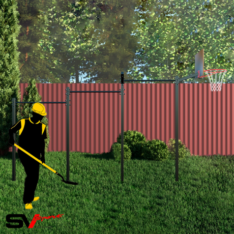 Монтаж уличных турников Sv Sport (4 вертикальных столба)