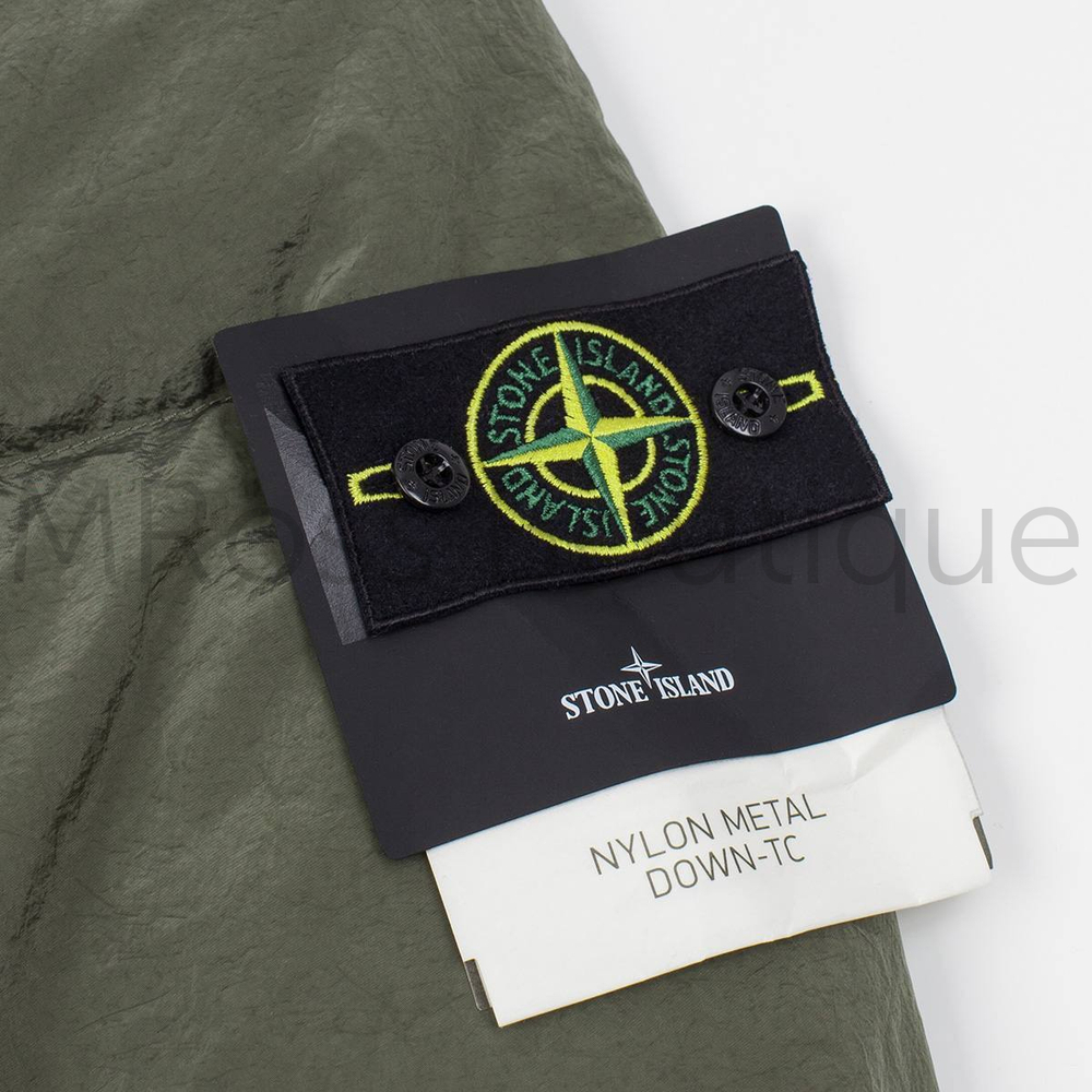 Мужской пуховик Стоун Айленд цвета хаки Stone Island Nylon Metal Down премиум класса