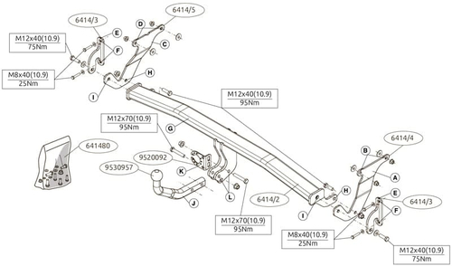 Фаркоп Brink (Thule) 641400 для OPEL GRANDLAND X / PEUGEOT 3008 2 2017-(паспорт и сертификат в комплекте)(без электрики)