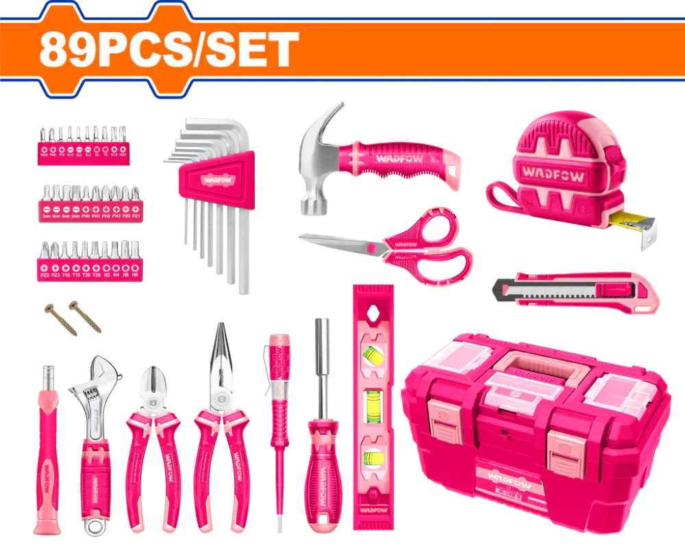 Набор ручного инструмента розовый WADFOW WHS3B89 89 шт.