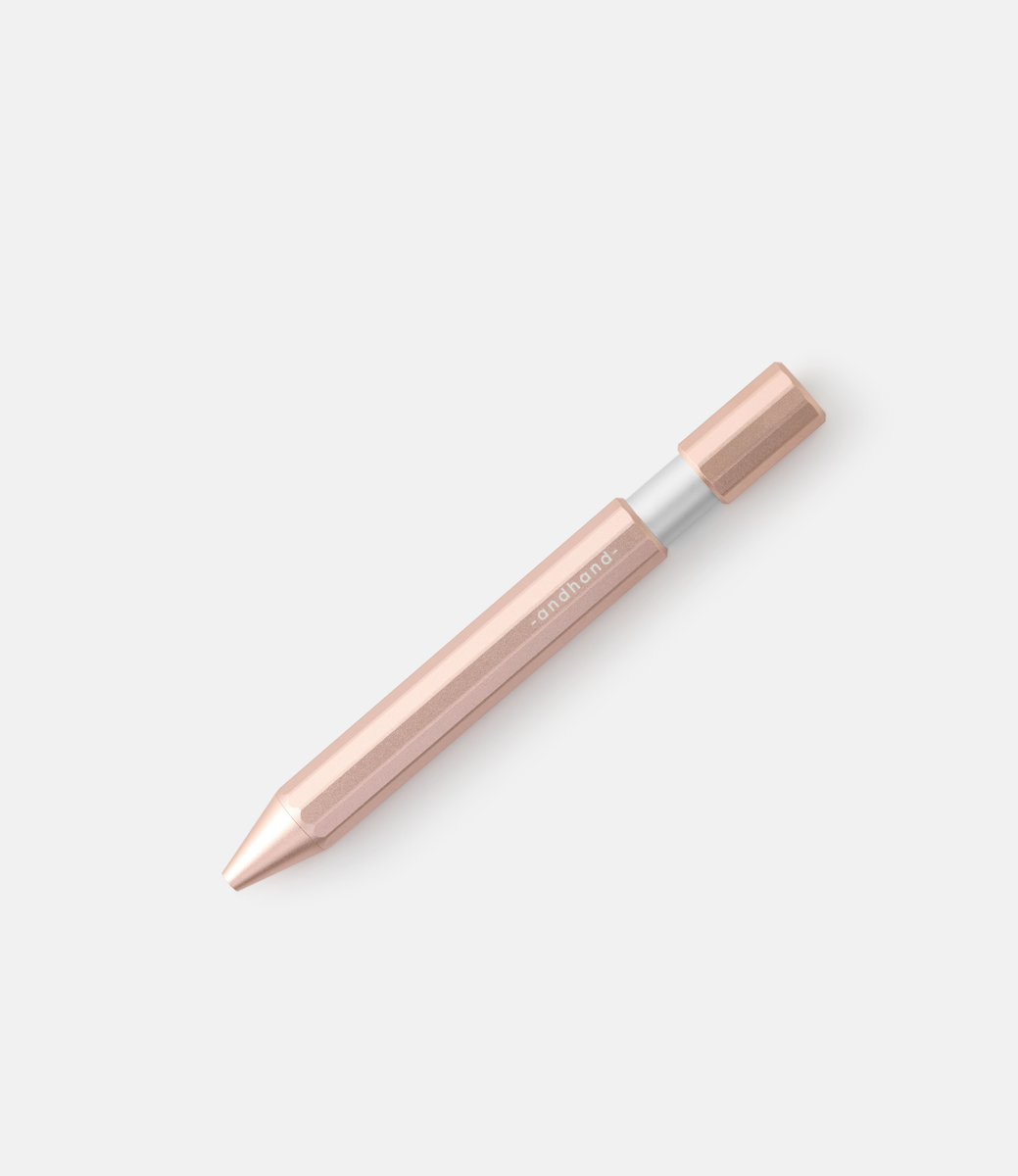 Andhand Aspect Retractable Pen Blush Pink — ручка-роллер из аллюминия