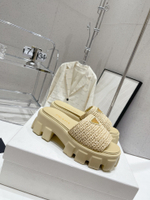 Prada Crochet Platform Slides