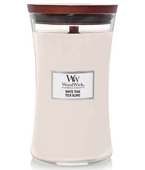 Белый тик, ароматическая свеча, WoodWick