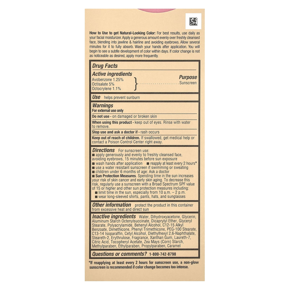 Jergens, Natural Glow, увлажняющее средство для лица, SPF 20, от умеренного до среднего, 59 мл (2 жидк. унц.)