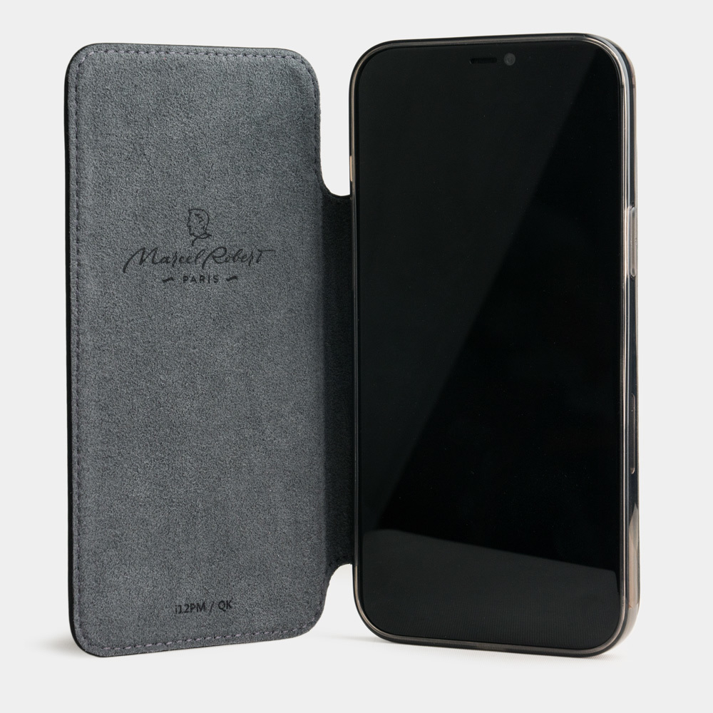 Чехол Benoit для iPhone 12 Pro Max из кожи теленка черного цвета